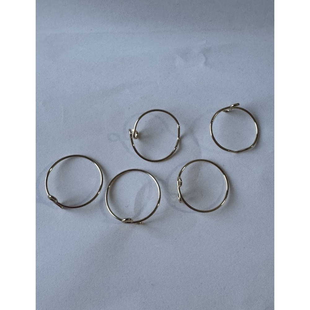 Set of 5 Gold Tone Wire Swirl Stackable Rings Mixed Sizes Boho Fashion Jewelry - Picture 4 of 6